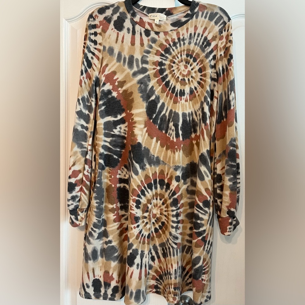 Tie-dye Tunic Dress with Pockets